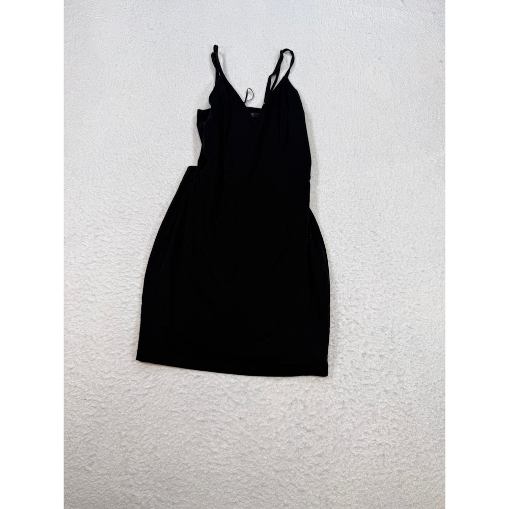 Guess Los Angeles Black Mini Dress V-Neck Cutout Back Strappy Bodycon Small